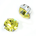 Crystal Stone in Metal Sew-On Setting - Chaton SS39MAXIMA CITRINE-SILVER