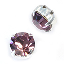 Crystal Stone in Metal Sew-On Setting - Chaton SS39MAXIMA LT AMETHYST-SILVER