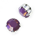 Crystal Stone in Metal Sew-On Setting - Chaton SS39MAXIMA AMETHYST OPAL-SILVER