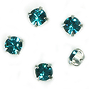 Crystal Stone in Metal Sew-On Setting - Chaton SS29 MAXIMA BLUE ZIRCON-SILVER