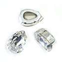 Crystal Stone in Metal Sew-On Setting - Pear 10x7MM MAXIMA CRYSTAL-SILVER