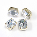 Crystal Stone in Metal Sew-On Setting - Cushion Octagon 10x8MM MAXIMA CRYSTAL-GOLD
