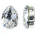 Crystal Stone in Metal Sew-On Setting - Pear 18x13MM MAXIMA CRYSTAL-SILVER