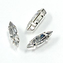 Crystal Stone in Metal Sew-On Setting - Navette Slim MAXIMA 15x4MM CRYSTAL-SILVER