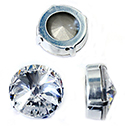 Crystal Stone in Metal Sew-On Setting - Rivoli 12MM MAXIMA CRYSTAL-SILVER