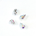 Crystal Stone in Metal Sew-On Setting - Pearshape 08x4.8MM MAXIMA CRYSTAL AB-SILVER