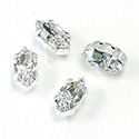 Crystal Stone in Metal Sew-On Setting - Navette 08x4MM MAXIMA CRYSTAL-SILVER