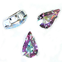 Crystal Stone in Metal Sew-On Setting - Pearshape 13x7.8MM MAXIMA CRYSTAL AB-SILVER