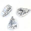 Crystal Stone in Metal Sew-On Setting - Pearshape 13x7.8MM MAXIMA CRYSTAL-SILVER