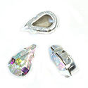Crystal Stone in Metal Sew-On Setting - Pearshape 10x6MM MAXIMA CRYSTAL AB-SILVER