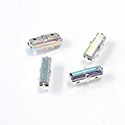 Crystal Stone in Metal Sew-On Setting - Baguette 10x3MM MAXIMA CRYSTAL AB-SILVER