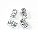 Crystal Stone in Metal Sew-On Setting - Baguette 10x5MM MAXIMA CRYSTAL-SILVER