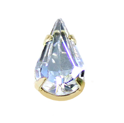 Crystal Stone in Metal Cup Setting - Pear 10x6MM MAXIMA CRYSTAL-RAW BRASS
