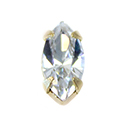 Crystal Stone in Metal Cup Setting - Navette 10x5MM MAXIMA CRYSTAL-RAW BRASS