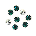 Crystal Stone in Metal Sew-On Setting - Rose Montee SS16 EMERALD-SILVER MAXIMA