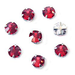 Crystal Stone in Metal Sew-On Setting - Rose Montee SS16 LIGHT SIAM-SILVER MAXIMA