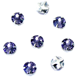 Crystal Stone in Metal Sew-On Setting - Rose Montee SS16 TANZANITE-SILVER MAXIMA