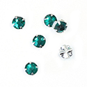 Crystal Stone in Metal Sew-On Setting - Rose Montee SS20 EMERALD-SILVER MAXIMA