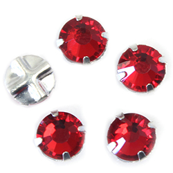 Crystal Stone in Metal Sew-On Setting - Rose Montee SS30 LT SIAM-SILVER MAXIMA