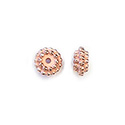 Metalized Plastic Bead - Ribbed Fancy Spacer 08MM COPPER