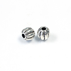 Metalized Plastic Bead - Melon Round 10MM ANT SILVER