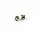 Metalized Plastic Bead - Ribbed Bicone 07x6MM ANT GOLD