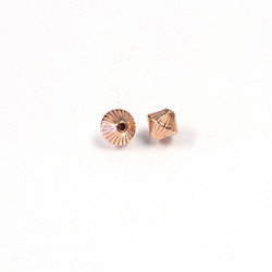 Metalized Plastic Bead - Ribbed Bicone 07x6MM COPPER