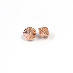 Metalized Plastic Bead - Ribbed Bicone 09x8MM COPPER