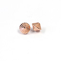 Metalized Plastic Bead - Ribbed Bicone 09x8MM COPPER