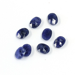 Gemstone Flat Back Stone with Faceted Top Rauten Rose - Oval 08x6MM SODALITE