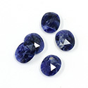 Gemstone Flat Back Stone with Faceted Top Rauten Rose - Oval 12x10MM SODALITE