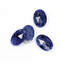 Gemstone Flat Back Stone with Faceted Top Rauten Rose - Oval 14x10MM SODALITE
