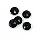 Gemstone Flat Back Stone with Faceted Top Rauten Rose - Round 10MM BLACK ONYX