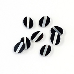 Gemstone Flat Back Flat Top Straight Side INLAY DESIGN - Diagonal Stripe Oval 08x6MM ONYX/MOP