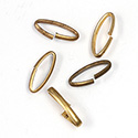 Brass Open Jump Rings - Oval - 17.8x7.3mm, w 14 Gauge (1.6x2.6mm) half round wire.