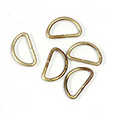 Brass Open Jump Rings - D Rings - 16.75mm x 10.20mm, w 13 Gauge (1.85mm) round wire.