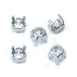 Brass Sew-On Setting - Open Back - Round ss22 - IMIT. SILVER FINISH
