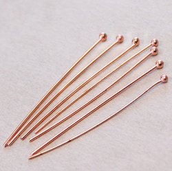 Brass Ball Head Pin 38.1mm x 0.60mm, (1.5 INCH), NIckel Free, Rose Gold Plated