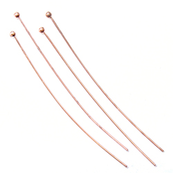 Brass Ball Head Pin 50.8mm x 0.6mm, (2 INCH), Nickel Free, "Rose Gold" Plated