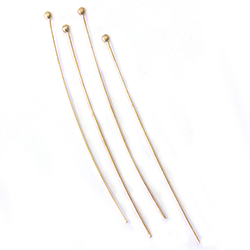 Brass Ball Head Pin 50.8mm x 0.6mm, (2 INCH), Nickel Free, Gold Plated