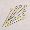 Brass Eye Pin 22mm x 0.71mm, (7/8 INCH length), 0.71mm thickness (0.028")...21 Gauge RAW BRASS