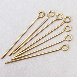 Brass Eye Pin 25.4mm x 0.71mm, (1 INCH length), 0.71mm thickness (0.028")...21 Gauge