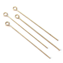 Brass Eye Pin 38.1mm x 0.71mm, (1 1/2 INCH length), 0.71mm thickness (0.028")...21 Gauge