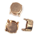 Brass Prong Setting - Closed Back - Round ss49/50 (12mm) - RAW BRASS