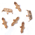 Brass Prong Setting - Closed Back - Baguette - 06x2mm - RAW BRASS