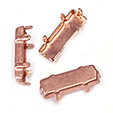 Brass Prong Setting - Closed Back - Baguette - 15x05mm - RAW BRASS