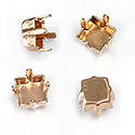 Brass Prong Setting - Closed Back - Square - 06mm - RAW BRASS