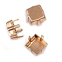 Brass Prong Setting - Closed Back - Square - 08mm - RAW BRASS