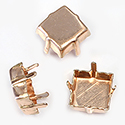 Brass Prong Setting - Closed Back - Square - 10mm - RAW BRASS