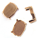 Brass Prong Setting - Closed Back - Square - 14mm - RAW BRASS